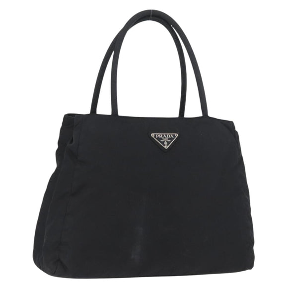 PRADA Tote Bag Nylon Black Silver Auth am11121