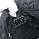 PRADA Tote Bag Nylon Black Silver Auth am11121-10