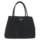 PRADA Tote Bag Nylon Black Silver Auth am11121-13