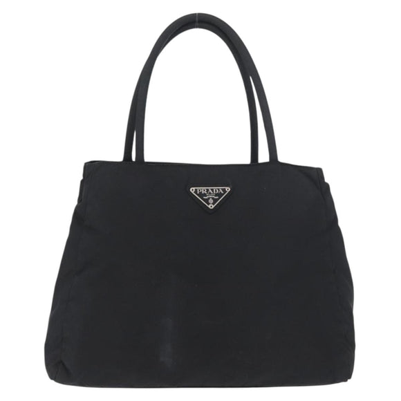 PRADA Tote Bag Nylon Black Silver Auth am11121