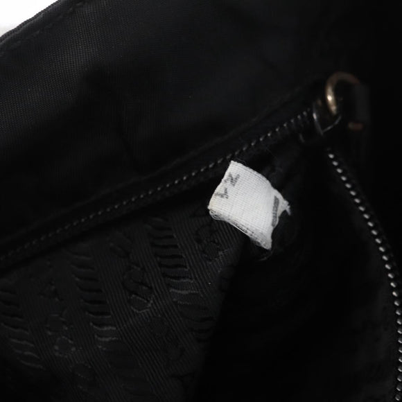 PRADA Tote Bag Nylon Black Silver Auth am11121