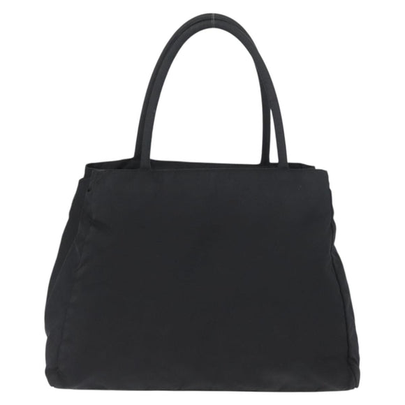 PRADA Tote Bag Nylon Black Silver Auth am11121