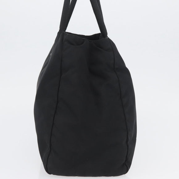 PRADA Tote Bag Nylon Black Silver Auth am11121