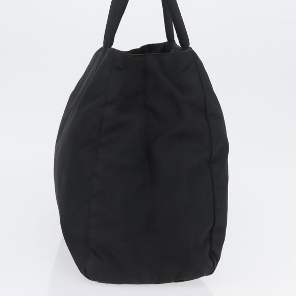 PRADA Tote Bag Nylon Black Silver Auth am11121
