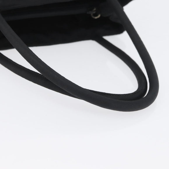 PRADA Tote Bag Nylon Black Silver Auth am11121