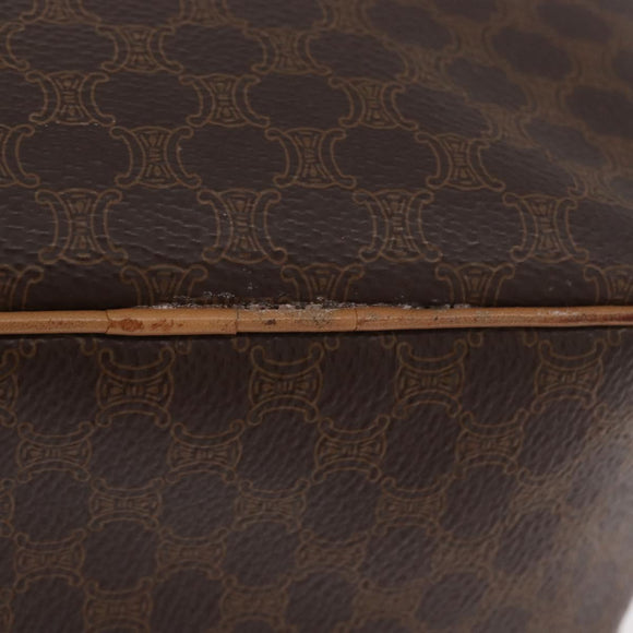 CELINE Macadam Canvas Shoulder Bag PVC Leather Brown Gold Auth am11126A