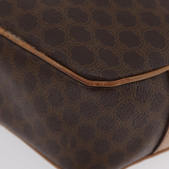 CELINE Macadam Canvas Shoulder Bag PVC Leather Brown Gold Auth am11126A