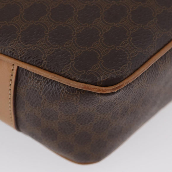 CELINE Macadam Canvas Shoulder Bag PVC Leather Brown Gold Auth am11126A