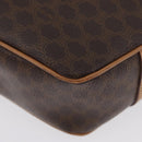 CELINE Macadam Canvas Shoulder Bag PVC Leather Brown Gold Auth am11126A-17