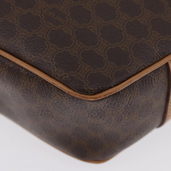 CELINE Macadam Canvas Shoulder Bag PVC Leather Brown Gold Auth am11126A