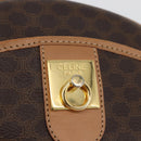CELINE Macadam Canvas Shoulder Bag PVC Leather Brown Gold Auth am11126A-19