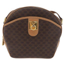 CELINE Macadam Canvas Shoulder Bag PVC Leather Brown Gold Auth am11126A-13