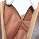 CELINE Macadam Canvas Shoulder Bag PVC Leather Brown Gold Auth am11126A-22