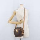 CELINE Macadam Canvas Shoulder Bag PVC Leather Brown Gold Auth am11126A-25