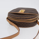 CELINE Macadam Canvas Shoulder Bag PVC Leather Brown Gold Auth am11126A-7