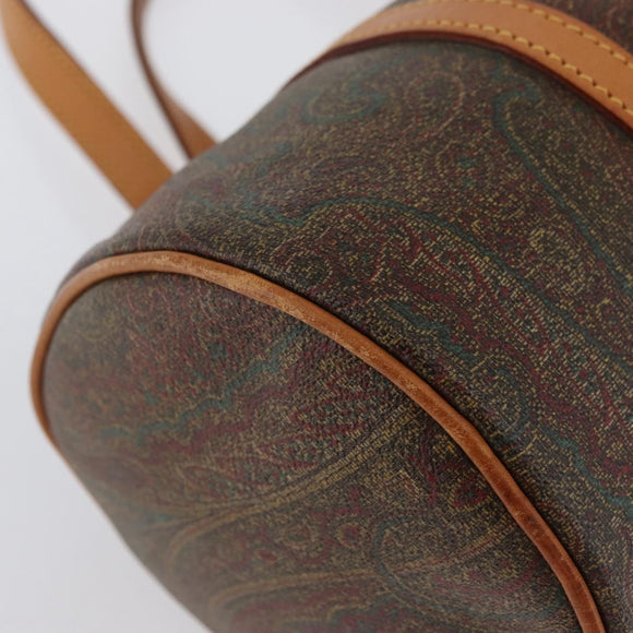 ETRO Paisley Papillon Hand Bag PVC Bordeaux Auth am11132