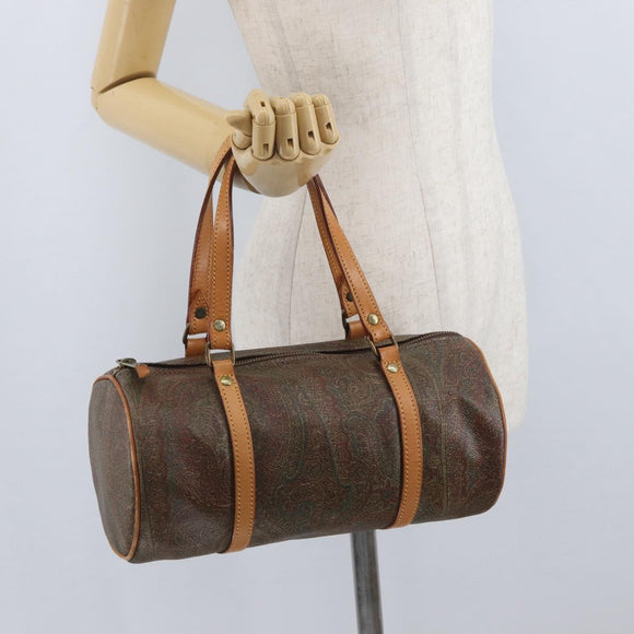 ETRO Paisley Papillon Hand Bag PVC Bordeaux Auth am11132
