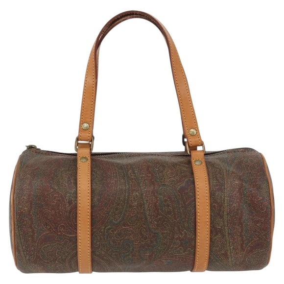 ETRO Paisley Papillon Hand Bag PVC Bordeaux Auth am11132