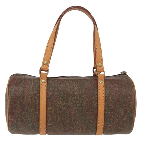 ETRO Paisley Papillon Hand Bag PVC Bordeaux Auth am11132