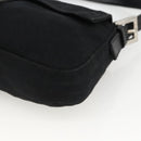 FENDI Mamma Baguette Shoulder Bag Nylon Black Silver Auth am11133-9