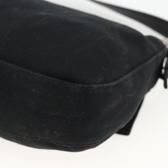 FENDI Mamma Baguette Shoulder Bag Nylon Black Silver Auth am11133