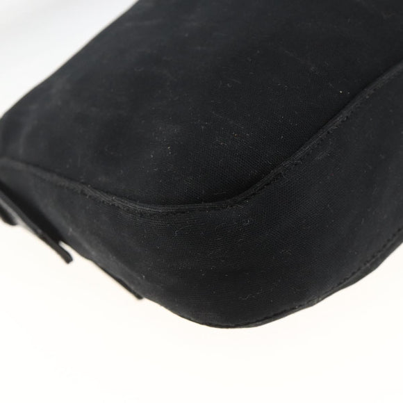 FENDI Mamma Baguette Shoulder Bag Nylon Black Silver Auth am11133