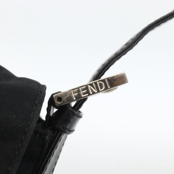 FENDI Mamma Baguette Shoulder Bag Nylon Black Silver Auth am11133