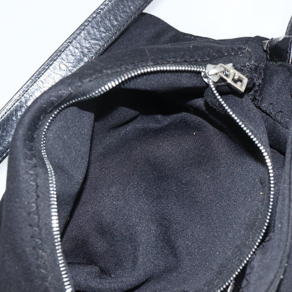 FENDI Mamma Baguette Shoulder Bag Nylon Black Silver Auth am11133