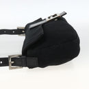 FENDI Mamma Baguette Shoulder Bag Nylon Black Silver Auth am11133-3