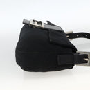 FENDI Mamma Baguette Shoulder Bag Nylon Black Silver Auth am11133-4