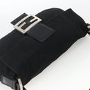 FENDI Mamma Baguette Shoulder Bag Nylon Black Silver Auth am11133-6