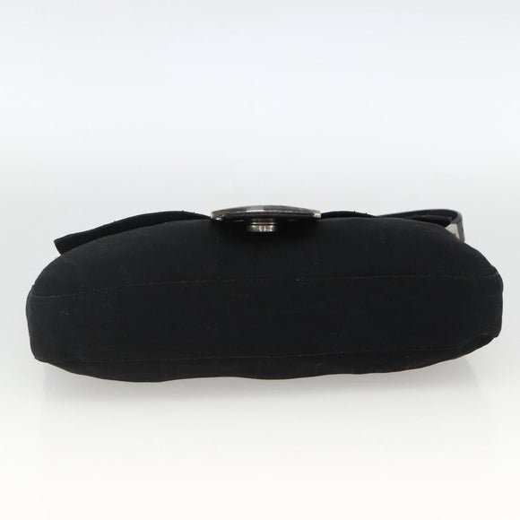 FENDI Mamma Baguette Shoulder Bag Nylon Black Silver Auth am11133