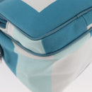 BALLY Shoulder Bag Canvas Baby Blue Silver Auth am11137A-8