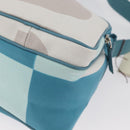 BALLY Shoulder Bag Canvas Baby Blue Silver Auth am11137A-15