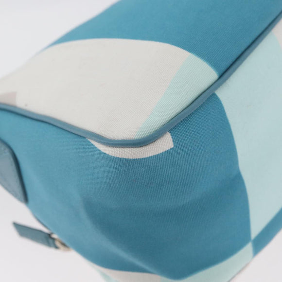 BALLY Shoulder Bag Canvas Baby Blue Silver Auth am11137A