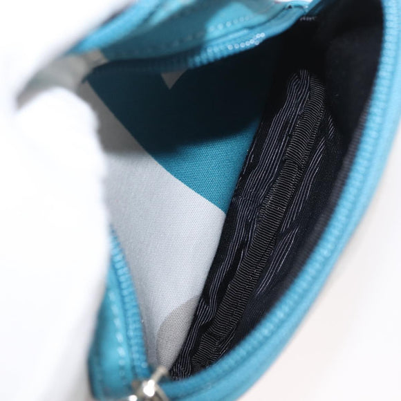 BALLY Shoulder Bag Canvas Baby Blue Silver Auth am11137A