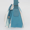 BALLY Shoulder Bag Canvas Baby Blue Silver Auth am11137A-3