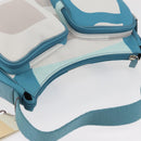 BALLY Shoulder Bag Canvas Baby Blue Silver Auth am11137A-6