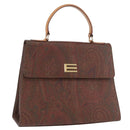 ETRO Paisley Hand Bag PVC Bordeaux Gold Auth am11139-1