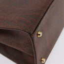 ETRO Paisley Hand Bag PVC Bordeaux Gold Auth am11139-12