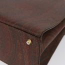 ETRO Paisley Hand Bag PVC Bordeaux Gold Auth am11139-13