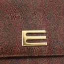ETRO Paisley Hand Bag PVC Bordeaux Gold Auth am11139-14