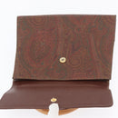 ETRO Paisley Hand Bag PVC Bordeaux Gold Auth am11139-16