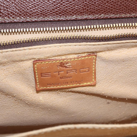 ETRO Paisley Hand Bag PVC Bordeaux Gold Auth am11139