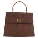 ETRO Paisley Hand Bag PVC Bordeaux Gold Auth am11139-2