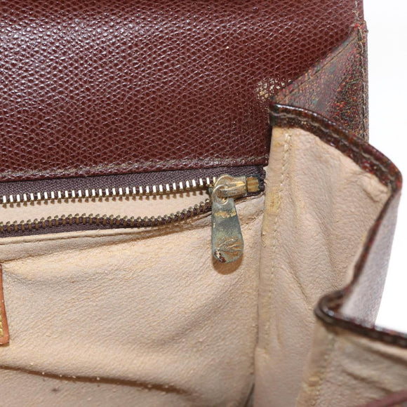 ETRO Paisley Hand Bag PVC Bordeaux Gold Auth am11139