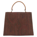 ETRO Paisley Hand Bag PVC Bordeaux Gold Auth am11139-3