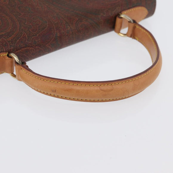ETRO Paisley Hand Bag PVC Bordeaux Gold Auth am11139