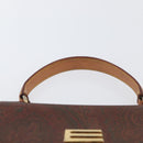 ETRO Paisley Hand Bag PVC Bordeaux Gold Auth am11139-8