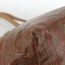 ETRO Paisley Tote Bag PVC Bordeaux Silver Auth am11145-11